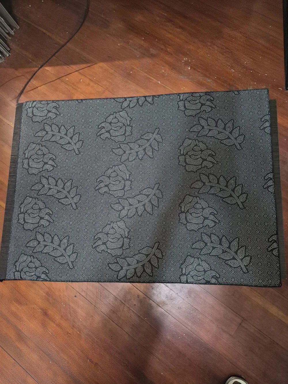 Custom Flu Game Sneaker Print Rug - Black & Red (30in×22in) New